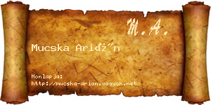 Mucska Arián névjegykártya